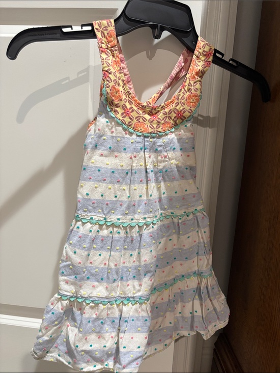 Matilda Jane Other - Matilda Jane White Dress with Pastel Dots and Coral Floral Trim